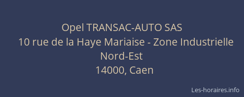 Opel TRANSAC-AUTO SAS