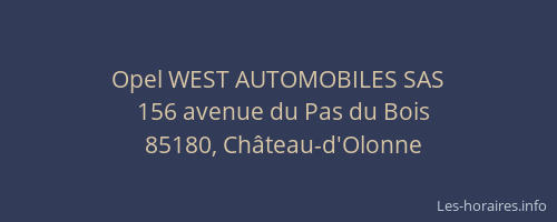 Opel WEST AUTOMOBILES SAS