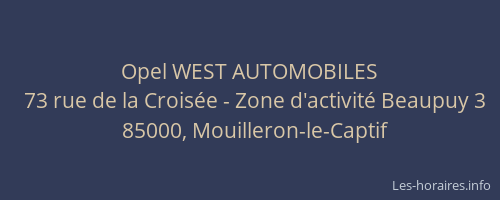 Opel WEST AUTOMOBILES