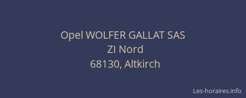Opel WOLFER GALLAT SAS
