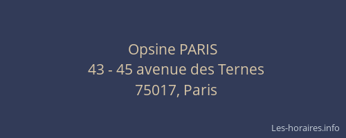 Opsine PARIS