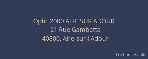 Optic 2000 AIRE SUR ADOUR