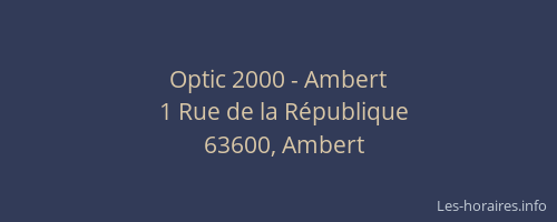 Optic 2000 - Ambert