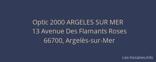 Optic 2000 ARGELES SUR MER