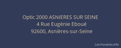 Optic 2000 ASNIERES SUR SEINE