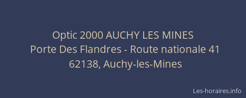 Optic 2000 AUCHY LES MINES