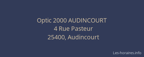 Optic 2000 AUDINCOURT