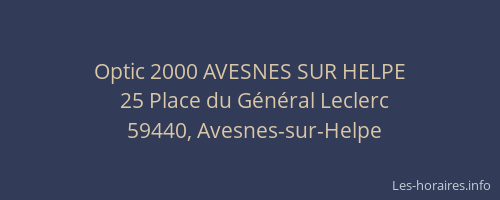 Optic 2000 AVESNES SUR HELPE