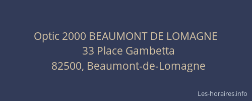 Optic 2000 BEAUMONT DE LOMAGNE