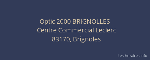 Optic 2000 BRIGNOLLES