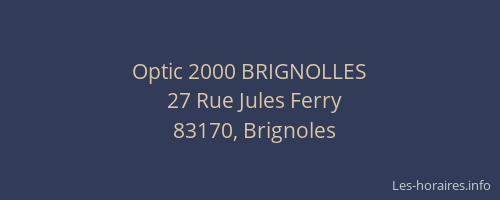 Optic 2000 BRIGNOLLES