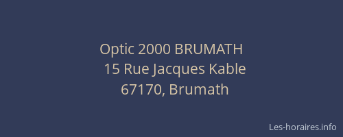 Optic 2000 BRUMATH