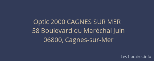 Optic 2000 CAGNES SUR MER