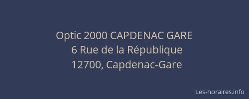 Optic 2000 CAPDENAC GARE