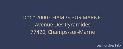 Optic 2000 CHAMPS SUR MARNE
