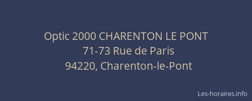 Optic 2000 CHARENTON LE PONT