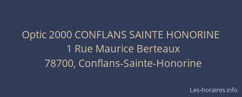 Optic 2000 CONFLANS SAINTE HONORINE