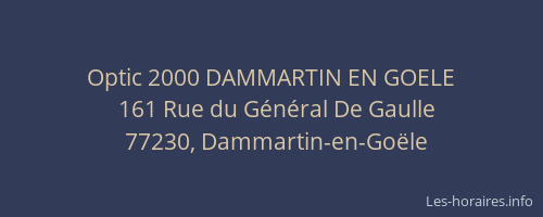 Optic 2000 DAMMARTIN EN GOELE