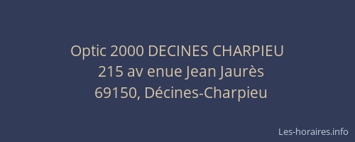 Optic 2000 DECINES CHARPIEU
