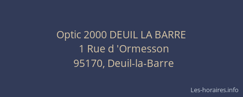 Optic 2000 DEUIL LA BARRE