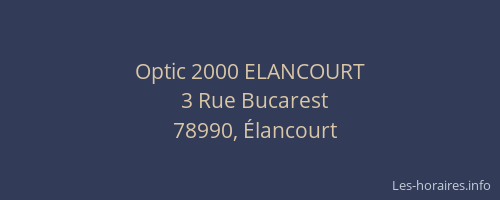 Optic 2000 ELANCOURT