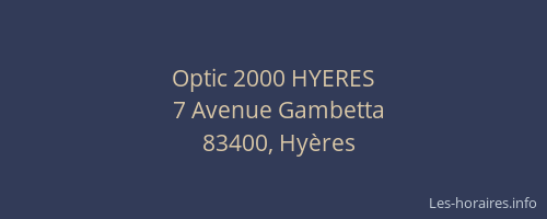 Optic 2000 HYERES