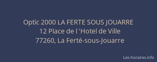 Optic 2000 LA FERTE SOUS JOUARRE