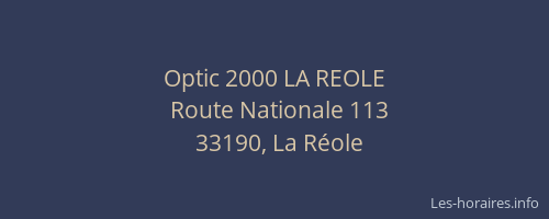 Optic 2000 LA REOLE