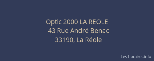 Optic 2000 LA REOLE