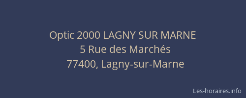 Optic 2000 LAGNY SUR MARNE