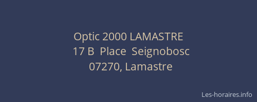 Optic 2000 LAMASTRE
