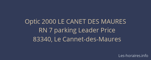 Optic 2000 LE CANET DES MAURES