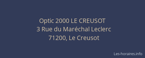 Optic 2000 LE CREUSOT