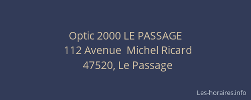 Optic 2000 LE PASSAGE