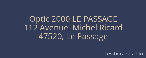 Optic 2000 LE PASSAGE