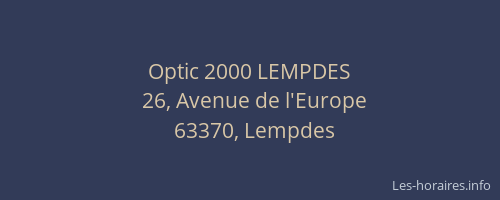 Optic 2000 LEMPDES