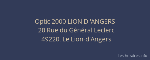 Optic 2000 LION D 'ANGERS