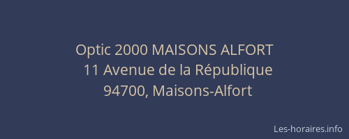 Optic 2000 MAISONS ALFORT