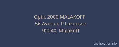 Optic 2000 MALAKOFF