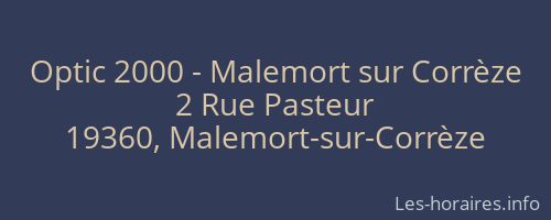 Optic 2000 - Malemort sur Corrèze