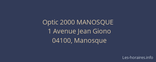 Optic 2000 MANOSQUE