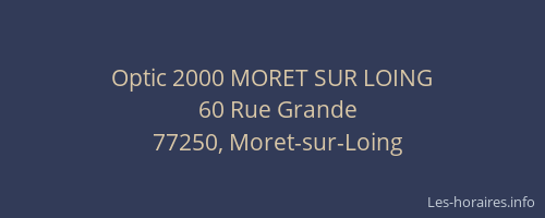 Optic 2000 MORET SUR LOING