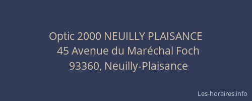 Optic 2000 NEUILLY PLAISANCE