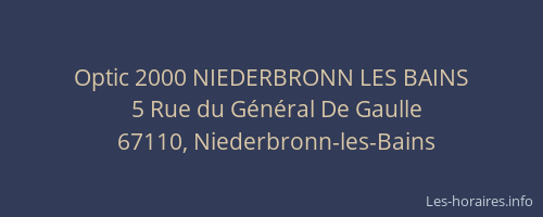 Optic 2000 NIEDERBRONN LES BAINS
