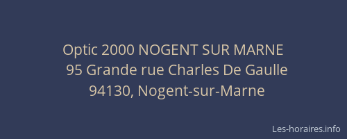 Optic 2000 NOGENT SUR MARNE