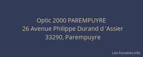 Optic 2000 PAREMPUYRE