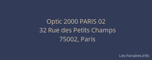 Optic 2000 PARIS 02