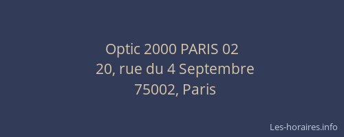 Optic 2000 PARIS 02