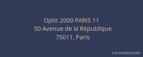 Optic 2000 PARIS 11