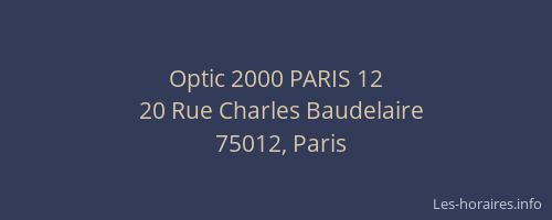 Optic 2000 PARIS 12